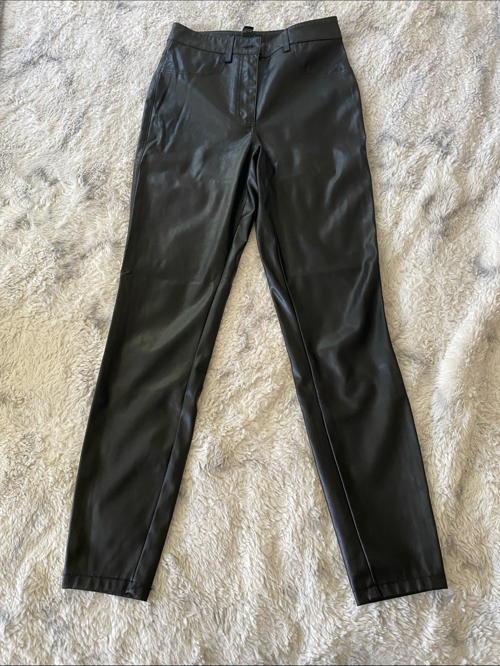 Forever 21 Black Faux Leather High-Waist Pants
